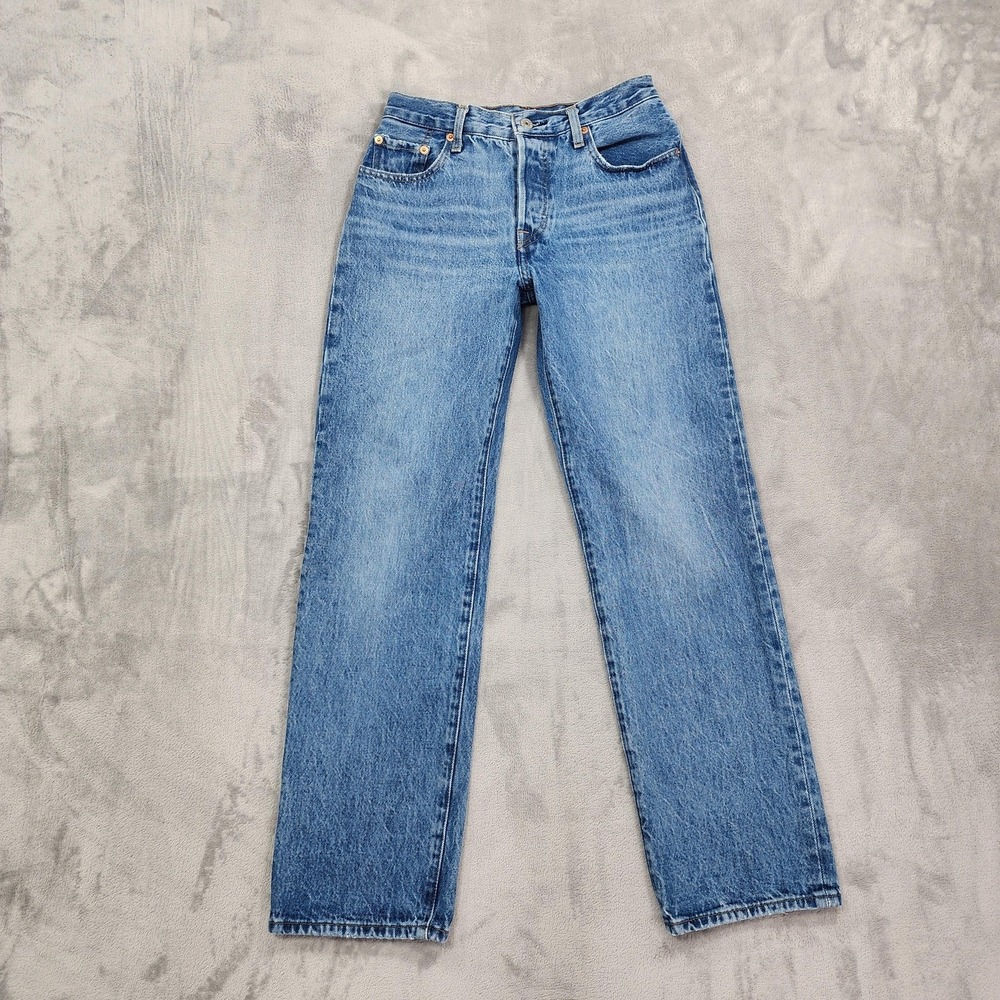 Levi's Jeans Womens W24 L30 Blue 501 '90s High Rise Straight Leg Denim Casual